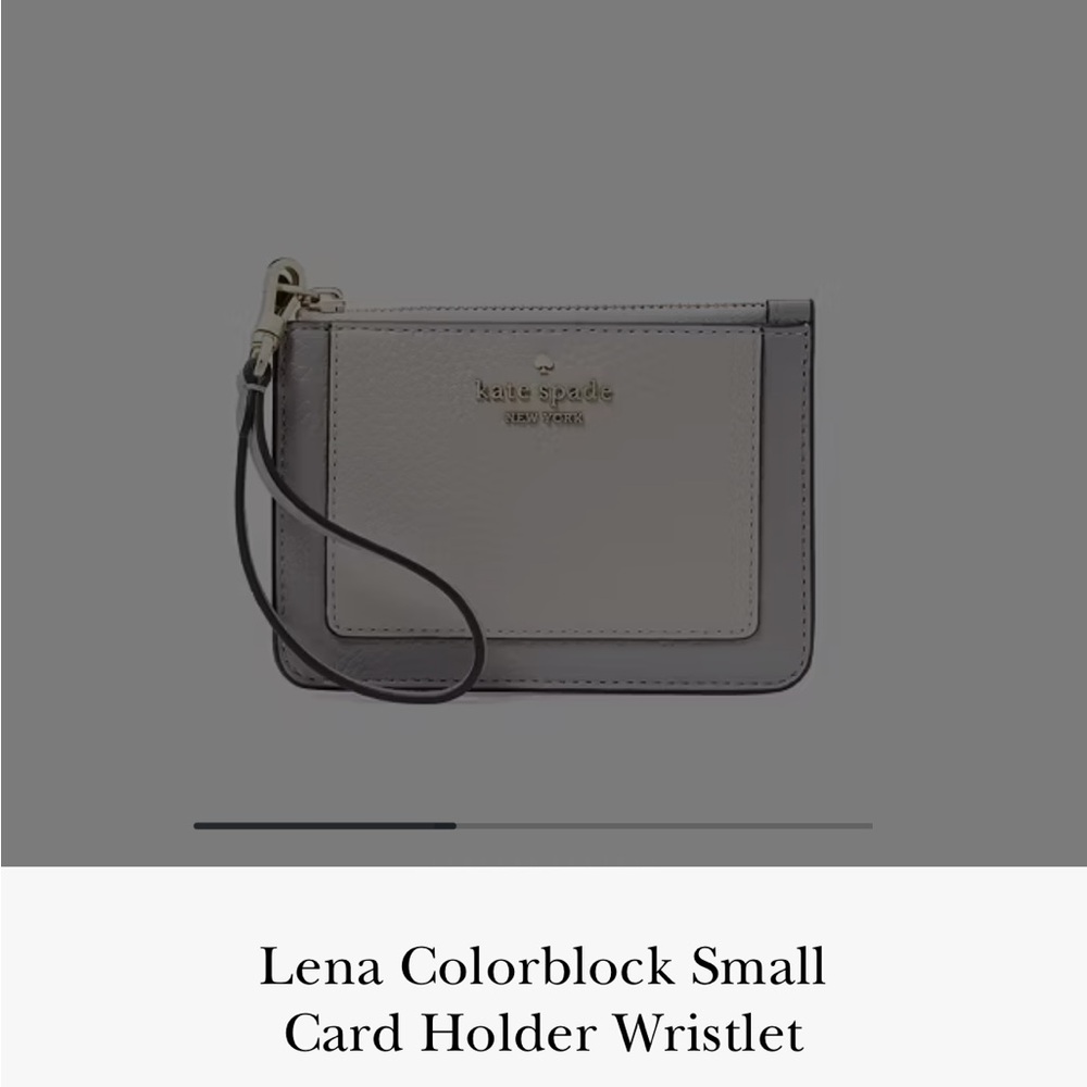 Kate Spade Gray Wristlet Small Card Holder Wristlet New + Tags